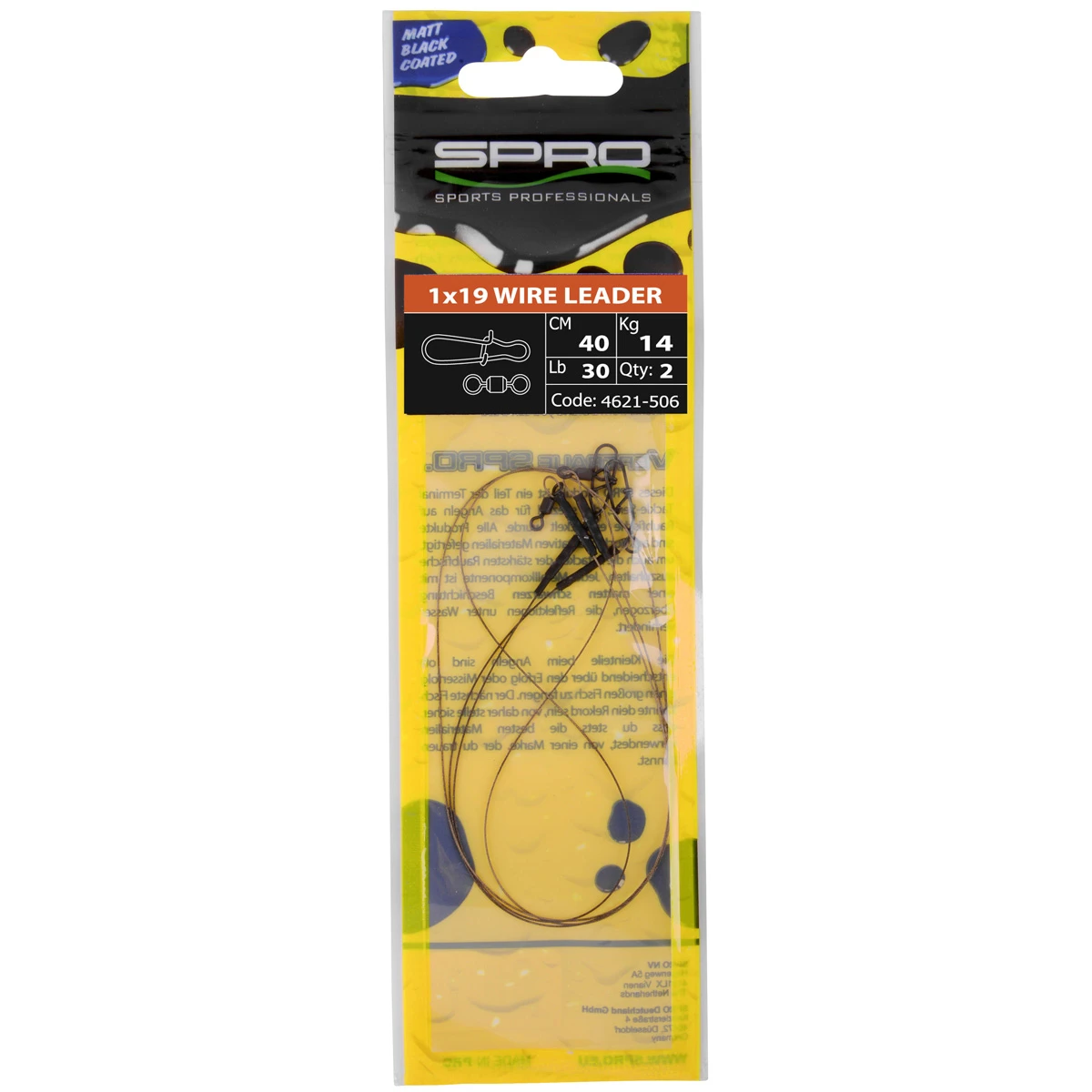 Spro Matte Black Leader 1x19 Wire Predator Leader 2 Spro Matte Black Leader 1x19 Wire Predator Leader - Image 2